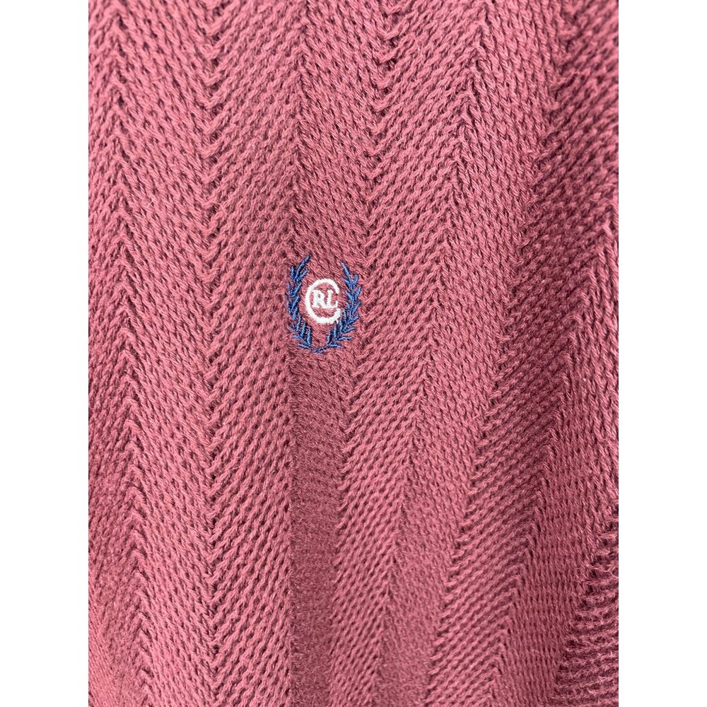 Chaps Ralph Lauren Sweater Burgundy Wine Mens Size Large 100% Cotton - Picture 4 of 9